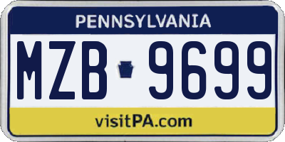 PA license plate MZB9699