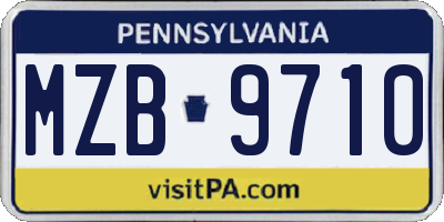PA license plate MZB9710