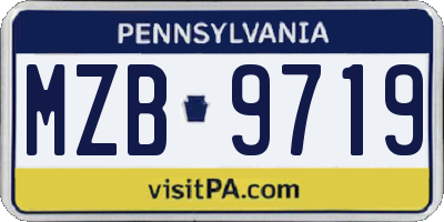 PA license plate MZB9719