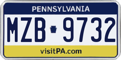PA license plate MZB9732
