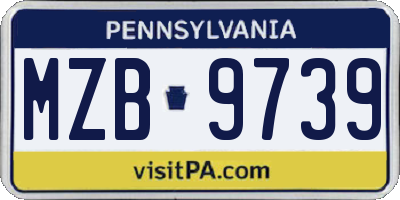 PA license plate MZB9739
