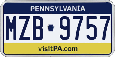 PA license plate MZB9757