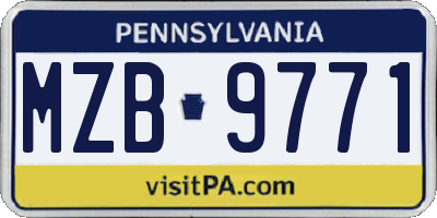 PA license plate MZB9771