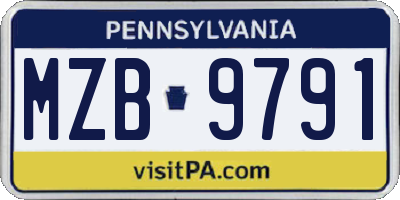 PA license plate MZB9791