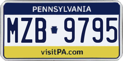 PA license plate MZB9795