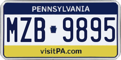 PA license plate MZB9895
