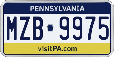 PA license plate MZB9975