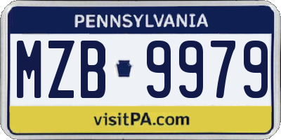 PA license plate MZB9979