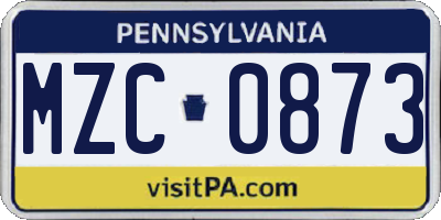 PA license plate MZC0873
