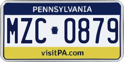 PA license plate MZC0879