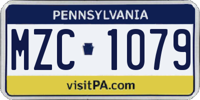 PA license plate MZC1079