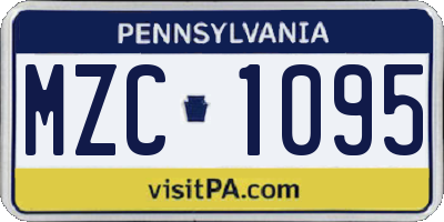 PA license plate MZC1095
