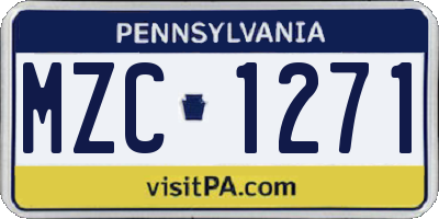 PA license plate MZC1271