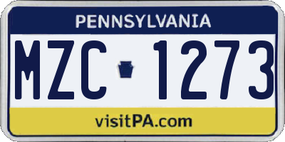 PA license plate MZC1273