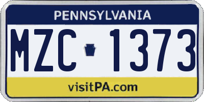 PA license plate MZC1373