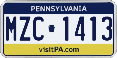 PA license plate MZC1413