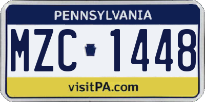 PA license plate MZC1448