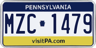 PA license plate MZC1479