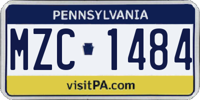 PA license plate MZC1484