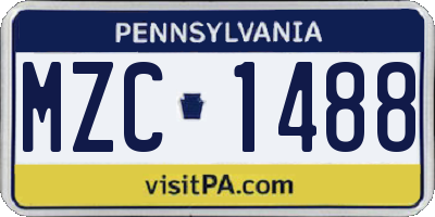 PA license plate MZC1488