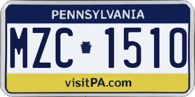 PA license plate MZC1510