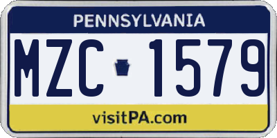 PA license plate MZC1579
