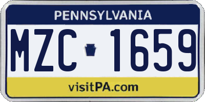 PA license plate MZC1659
