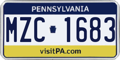 PA license plate MZC1683