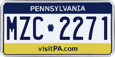 PA license plate MZC2271