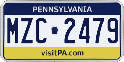 PA license plate MZC2479