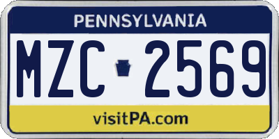 PA license plate MZC2569