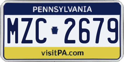 PA license plate MZC2679