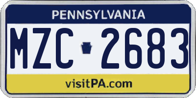 PA license plate MZC2683