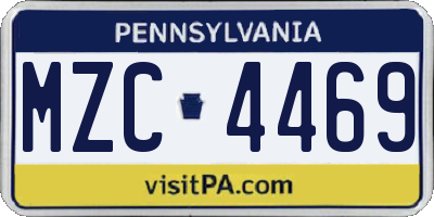 PA license plate MZC4469