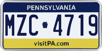 PA license plate MZC4719