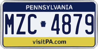 PA license plate MZC4879