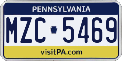 PA license plate MZC5469