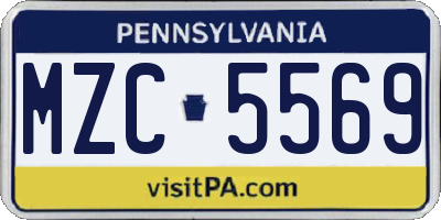 PA license plate MZC5569
