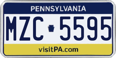 PA license plate MZC5595