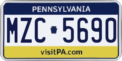 PA license plate MZC5690