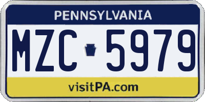 PA license plate MZC5979