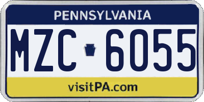 PA license plate MZC6055