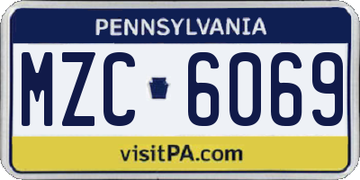 PA license plate MZC6069