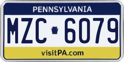 PA license plate MZC6079