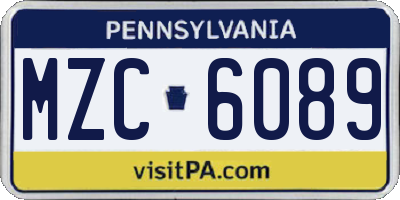 PA license plate MZC6089