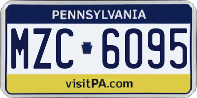 PA license plate MZC6095
