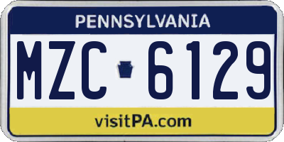PA license plate MZC6129