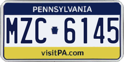 PA license plate MZC6145