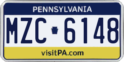 PA license plate MZC6148