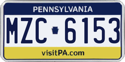PA license plate MZC6153